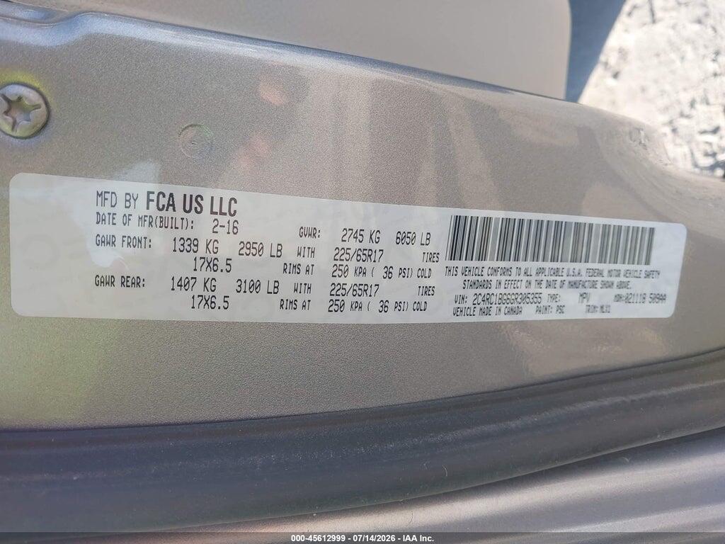 2C4RC1BG6GR305355 2016 CHRYSLER TOWN & COUNTRY photo no. 9