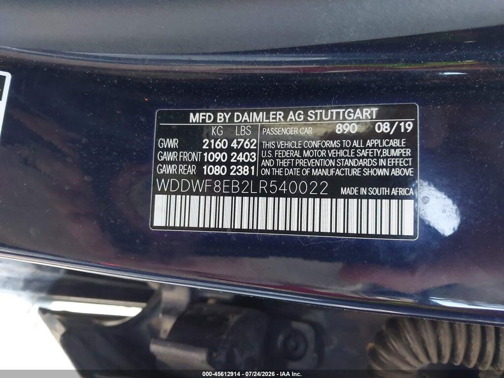 WDDWF8EB2LR540022 2020 MERCEDES-BENZ C 300 photo no. 9