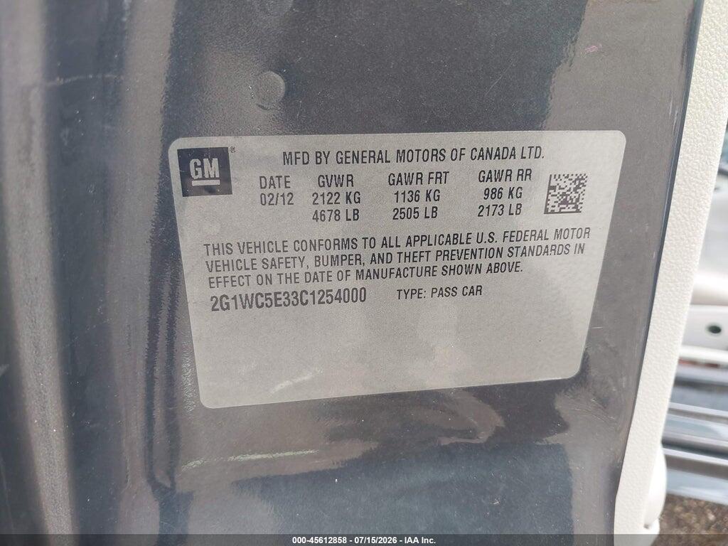 2G1WC5E33C1254000 2012 CHEVROLET IMPALA photo no. 9
