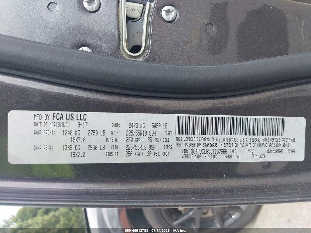 3C4PDCEG5JT157666 2018 DODGE JOURNEY photo no. 9
