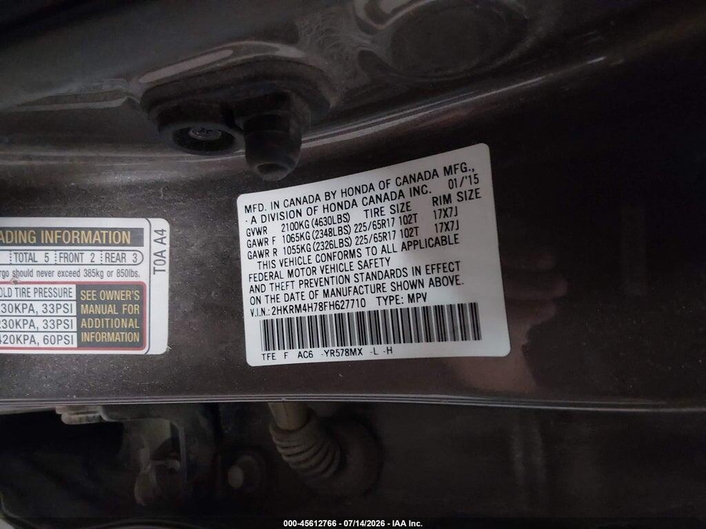 2HKRM4H78FH627710 2015 HONDA CR-V photo no. 9