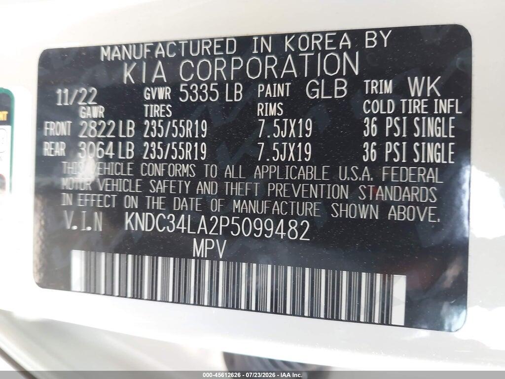 KNDC34LA2P5099482 2023 KIA EV6 photo no. 9
