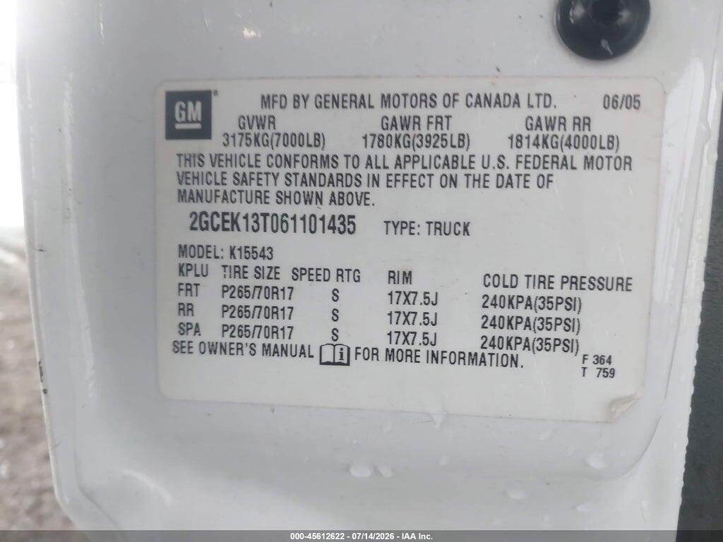 2GCEK13T061101435 2006 CHEVROLET SILVERADO 1500 photo no. 9