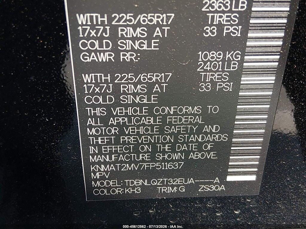 KNMAT2MV7FP511637 2015 NISSAN ROGUE photo no. 9