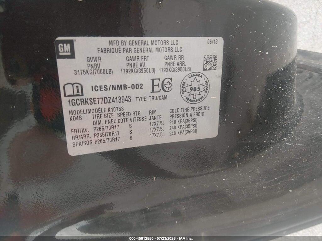 1GCRKSE77DZ413943 2013 CHEVROLET SILVERADO 1500 photo no. 9