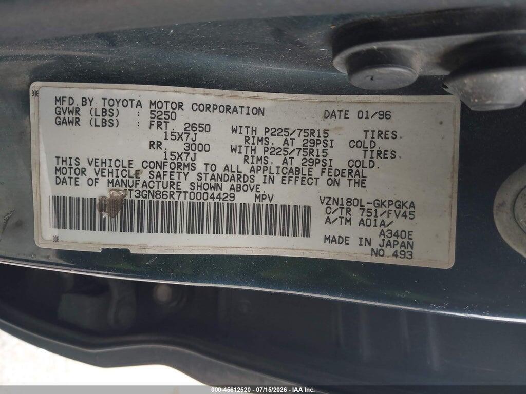 JT3GN86R7T0004429 1996 TOYOTA 4RUNNER photo no. 9