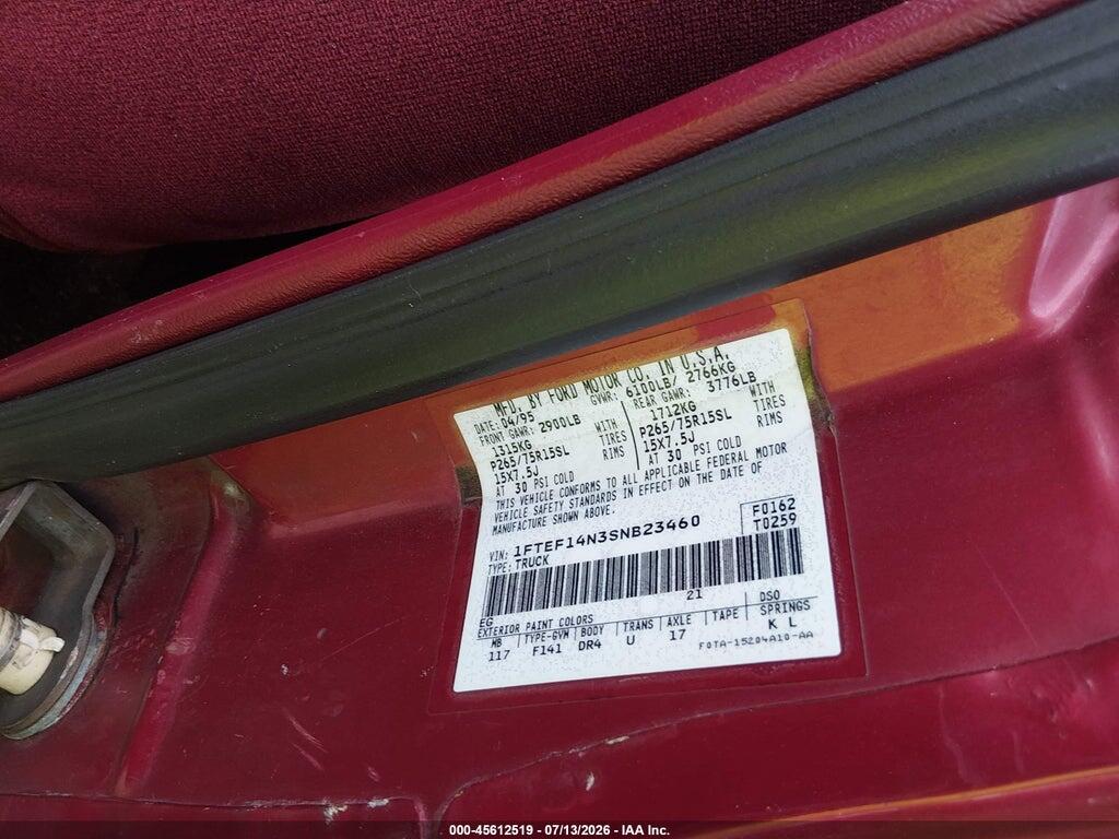 1FTEF14N3SNB23460 1995 FORD F150 photo no. 9