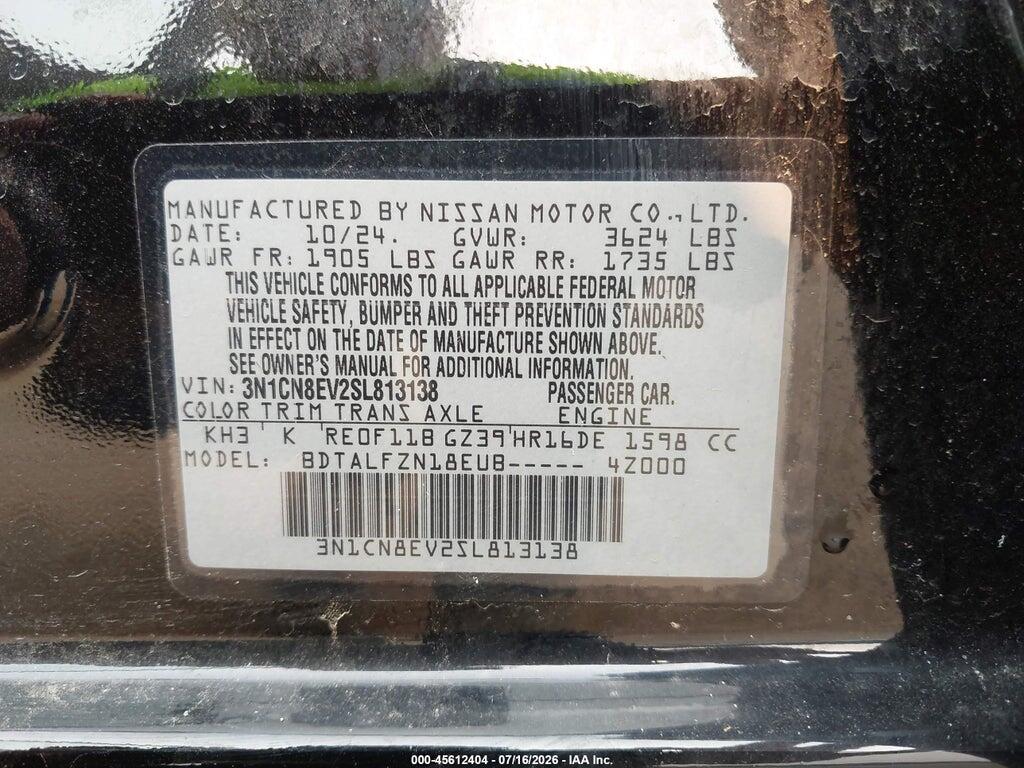 3N1CN8EV2SL813138 2025 NISSAN VERSA photo no. 9