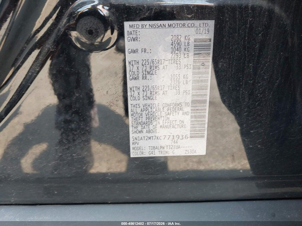 5N1AT2MT7KC771936 2019 NISSAN ROGUE photo no. 9