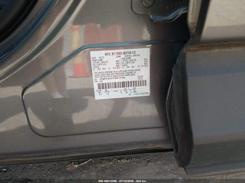 2FMPK4K97PBA19144 2023 FORD EDGE photo no. 9