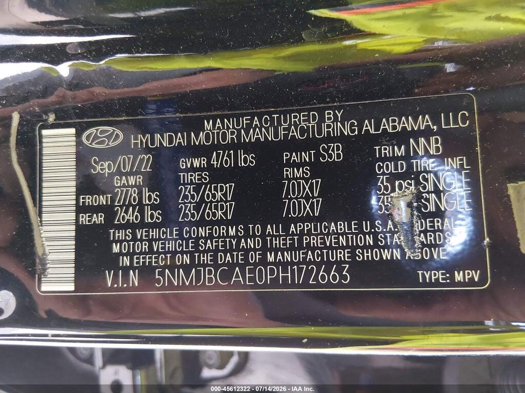 5NMJBCAE0PH172663 2023 HYUNDAI TUCSON photo no. 9