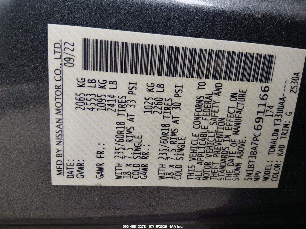 5N1BT3BA7PC691166 2023 NISSAN ROGUE photo no. 9