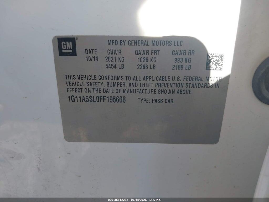 1G11A5SL0FF195666 2015 CHEVROLET MALIBU photo no. 9