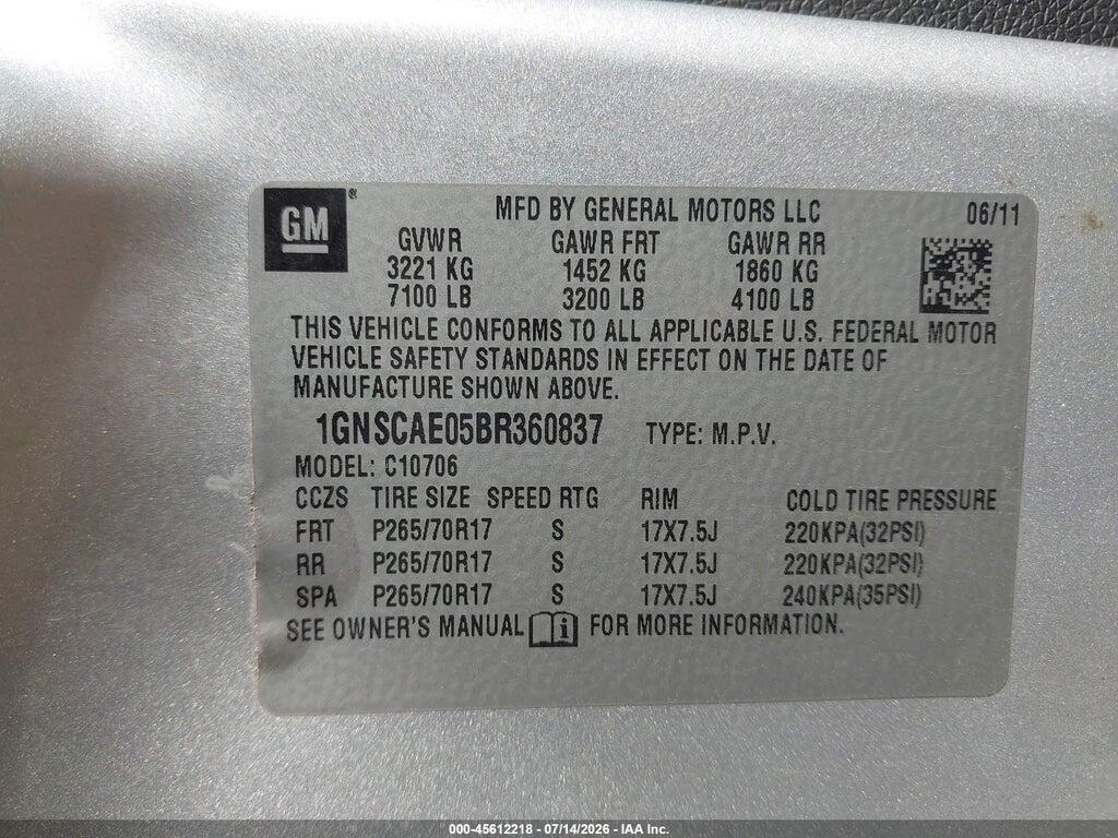 1GNSCAE05BR360837 2011 CHEVROLET TAHOE photo no. 8
