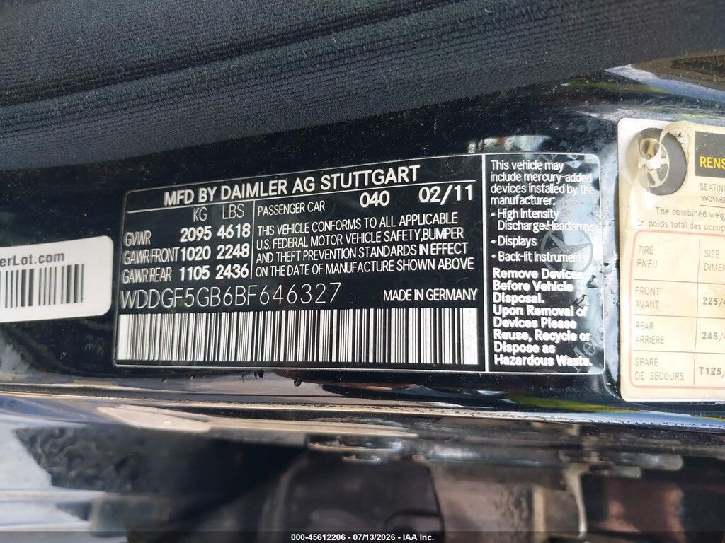 WDDGF5GB6BF646327 2011 MERCEDES-BENZ C 350 photo no. 9