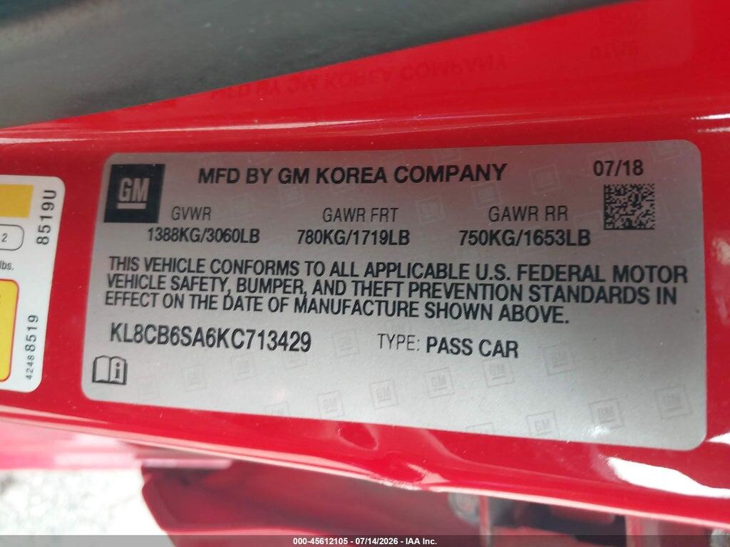 KL8CB6SA6KC713429 2019 CHEVROLET SPARK photo no. 9
