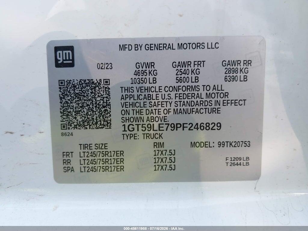1GT59LE79PF246829 2023 GMC SIERRA 2500HD photo no. 9