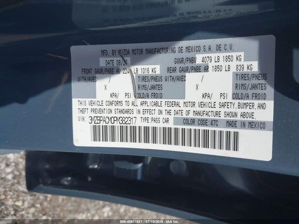 3MZBPACM0PM382317 2023 MAZDA MAZDA3 photo no. 9