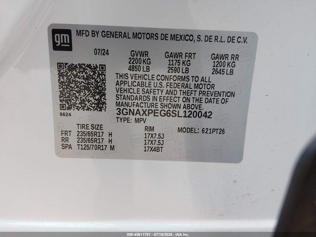 3GNAXPEG6SL120042 2025 CHEVROLET EQUINOX photo no. 9