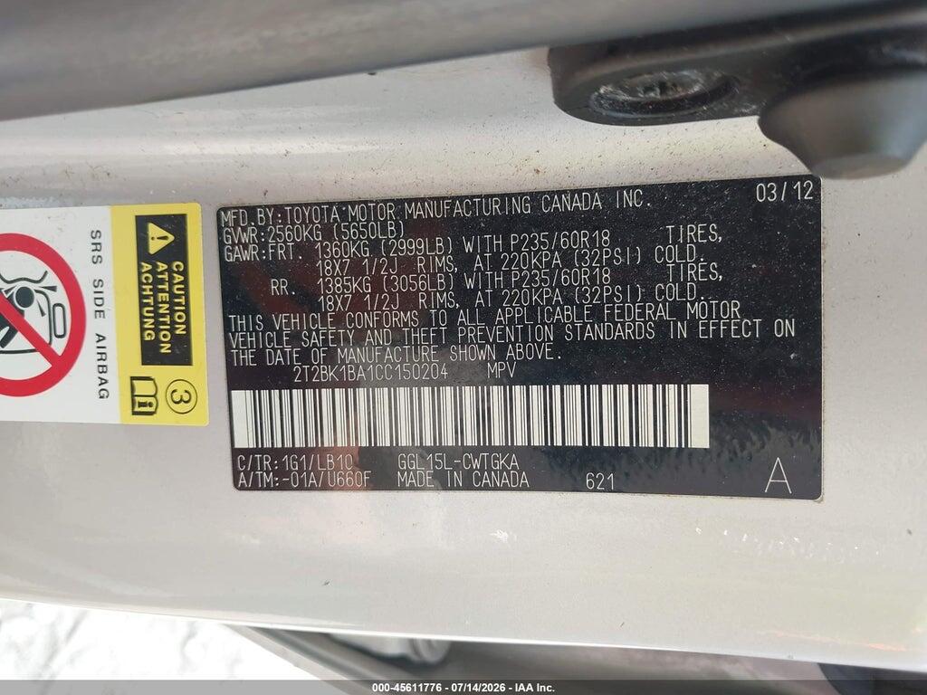 2T2BK1BA1CC150204 2012 LEXUS RX 350 photo no. 9
