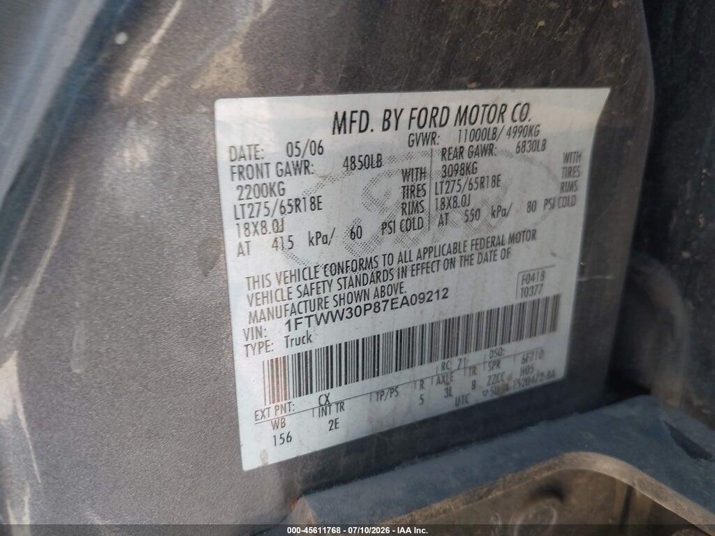 1FTWW30P87EA09212 2007 FORD F-350 photo no. 8