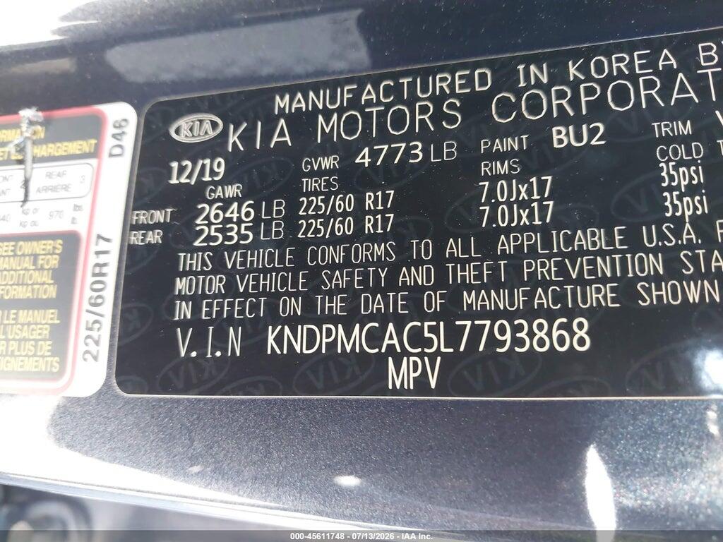 KNDPMCAC5L7793868 2020 KIA SPORTAGE photo no. 9