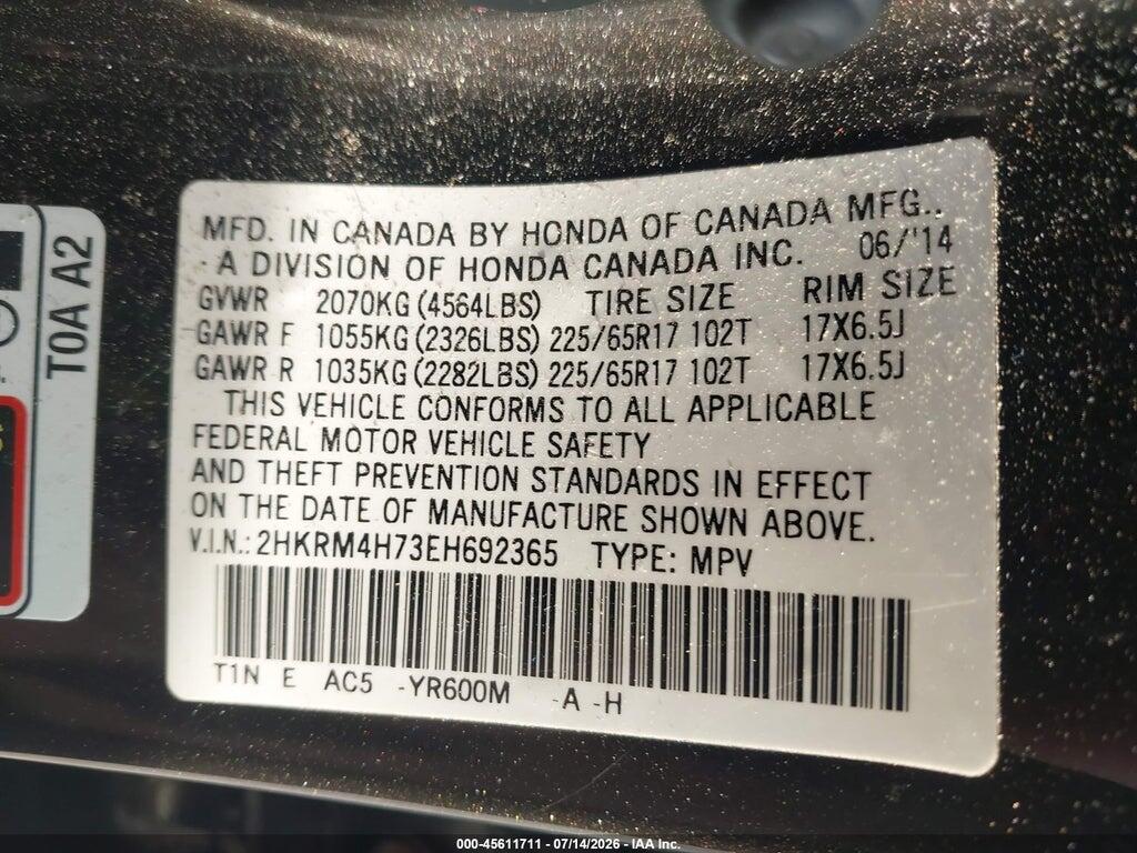 2HKRM4H73EH692365 2014 HONDA CR-V photo no. 9