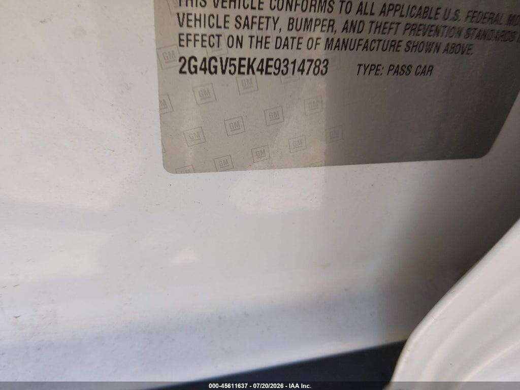 2G4GV5EK4E9314783 2014 BUICK REGAL photo no. 9