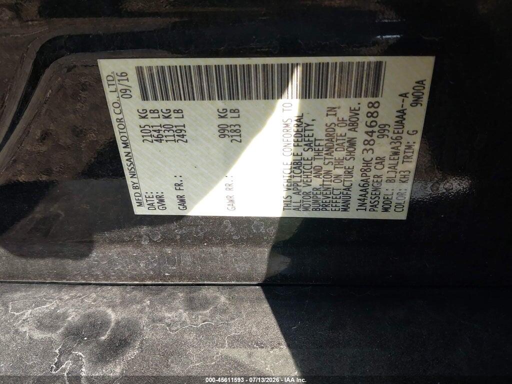 1N4AA6AP8HC384688 2017 NISSAN MAXIMA photo no. 9