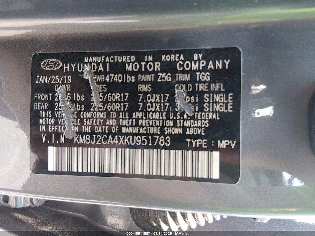 KM8J2CA4XKU951783 2019 HYUNDAI TUCSON photo no. 9