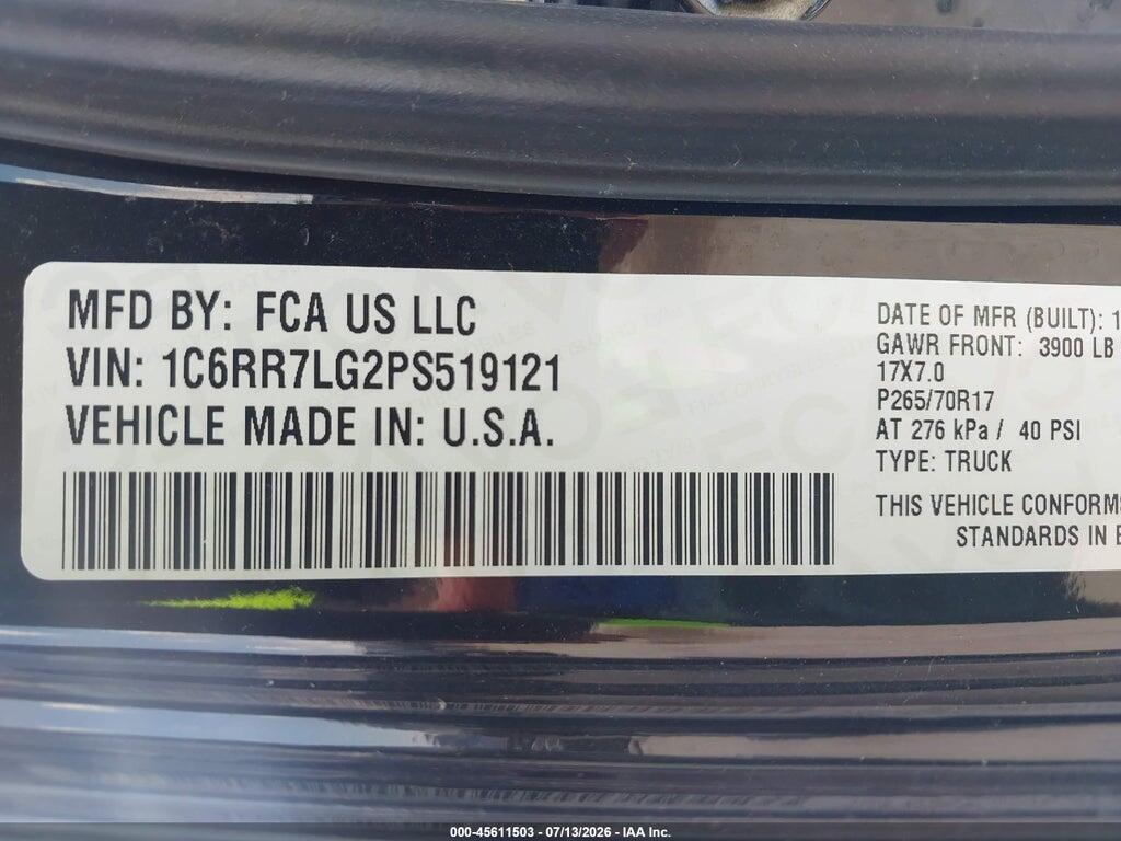 1C6RR7LG2PS519121 2023 RAM 1500 CLASSIC photo no. 9