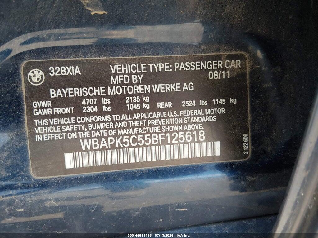 WBAPK5C55BF125618 2011 BMW 328I photo no. 9