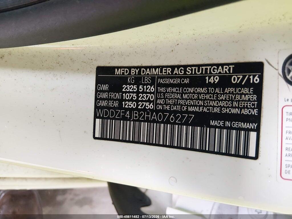 WDDZF4JB2HA076277 2017 MERCEDES-BENZ E 300 photo no. 9