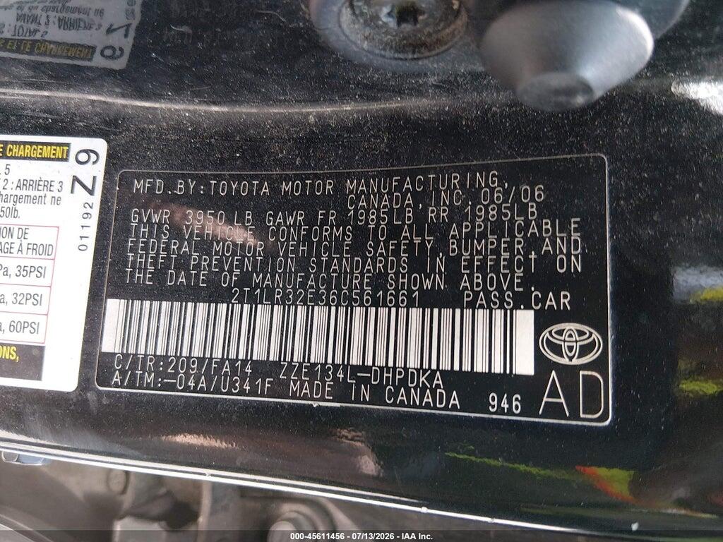 2T1LR32E36C561661 2006 TOYOTA MATRIX photo no. 9