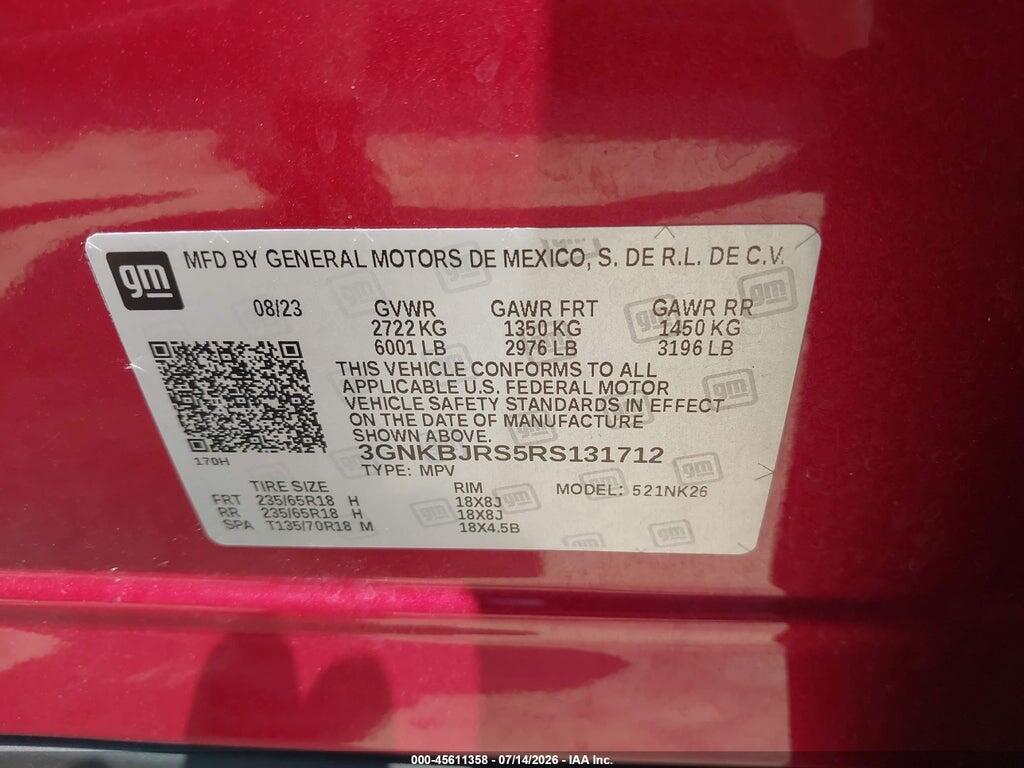 3GNKBJRS5RS131712 2024 CHEVROLET BLAZER photo no. 9