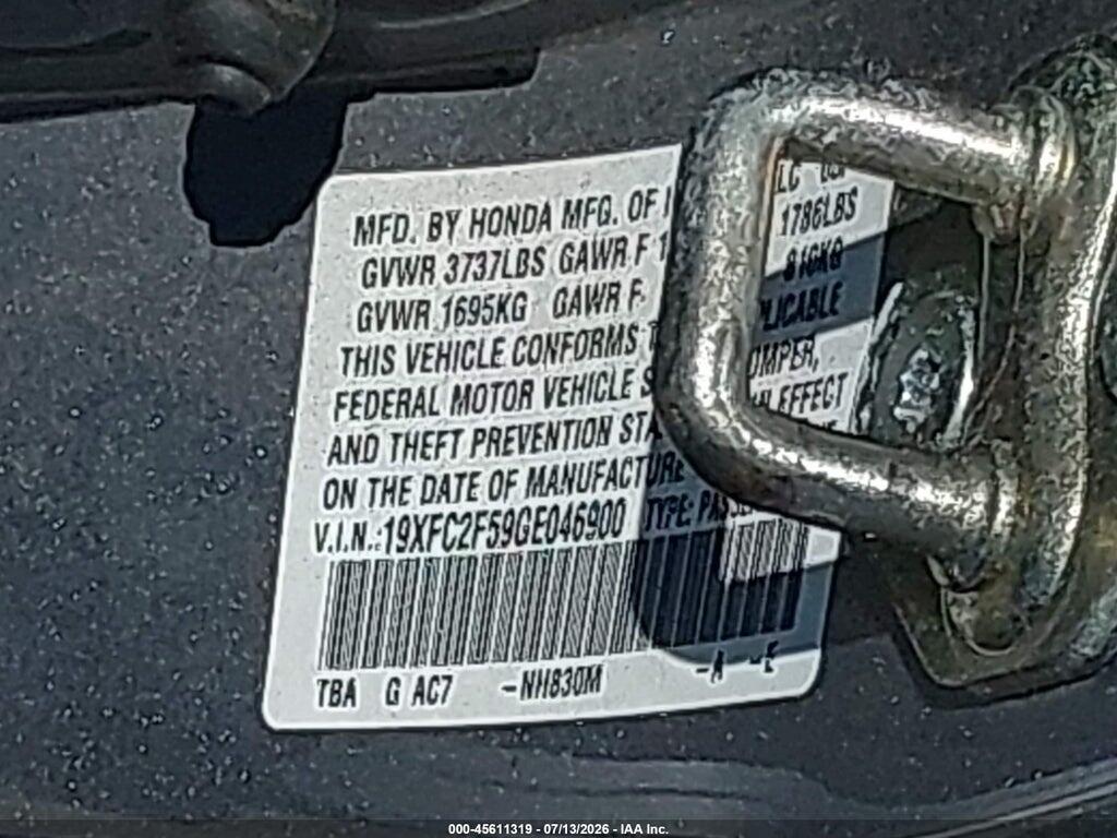 19XFC2F59GE046900 2016 HONDA CIVIC photo no. 9