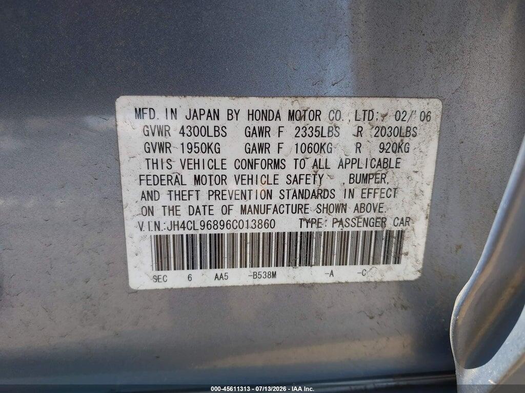 JH4CL96896C013860 2006 ACURA TSX photo no. 9