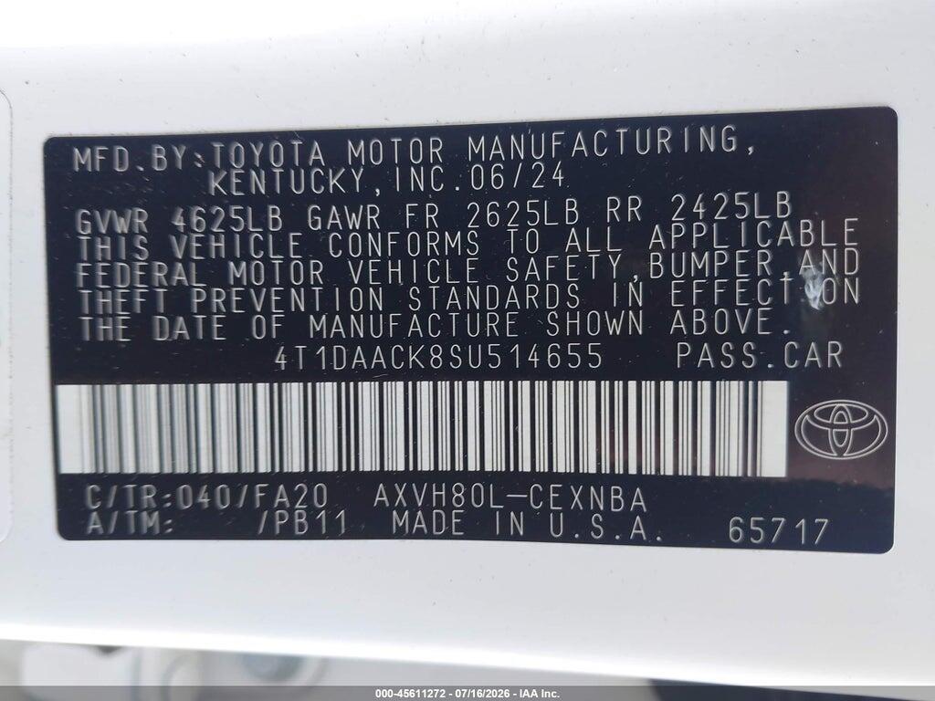 4T1DAACK8SU514655 2025 TOYOTA CAMRY photo no. 9