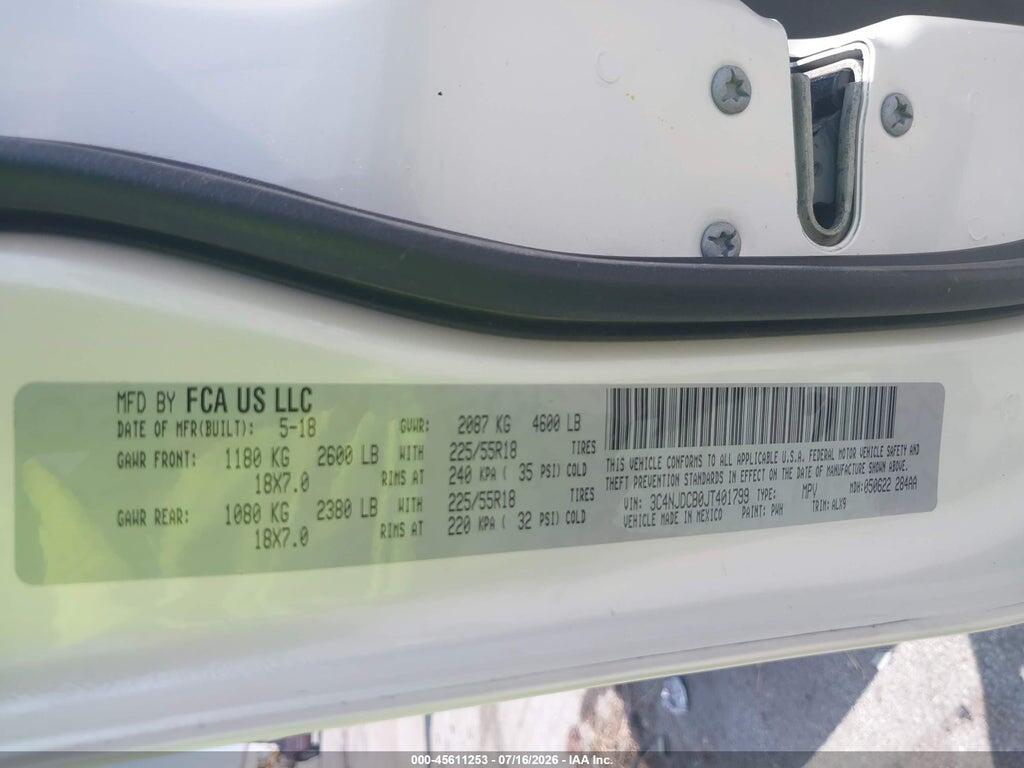 3C4NJDCB0JT401799 2018 JEEP COMPASS photo no. 9