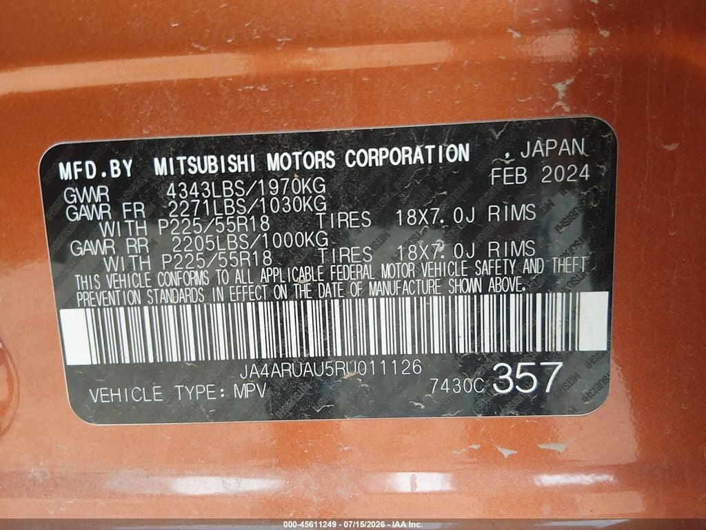JA4ARUAU5RU011126 2024 MITSUBISHI OUTLANDER SPORT photo no. 9