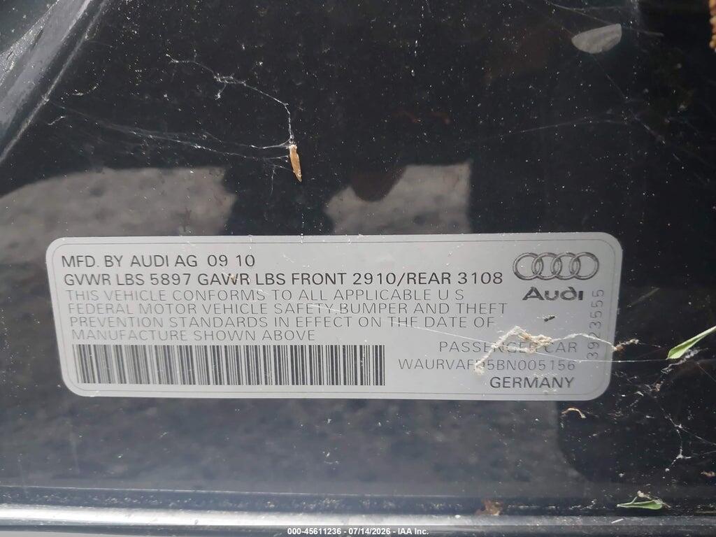 WAURVAFD5BN005156 2011 AUDI A8 L photo no. 9