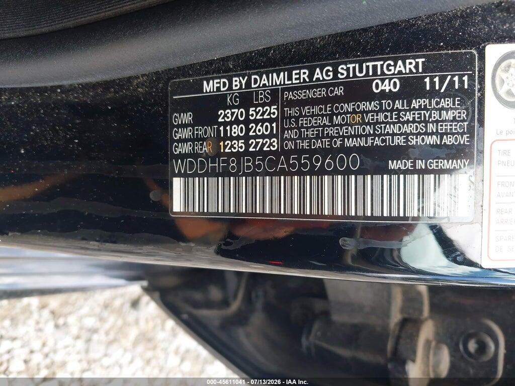 WDDHF8JB5CA559600 2012 MERCEDES-BENZ E 350 photo no. 9