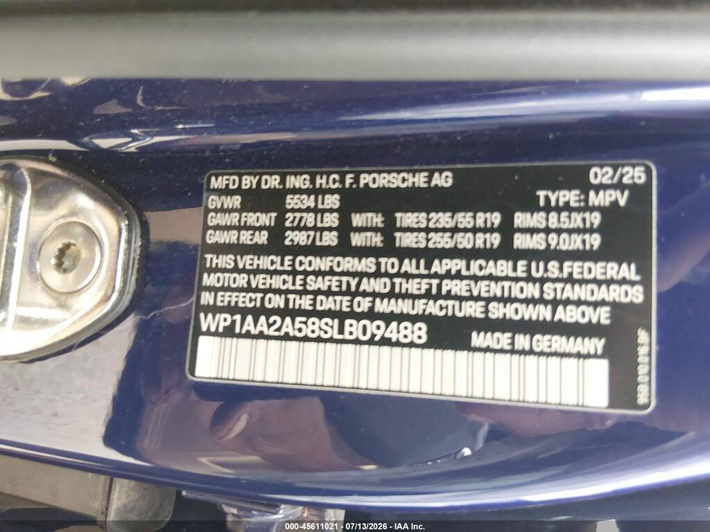 WP1AA2A58SLB09488 2025 PORSCHE MACAN photo no. 9