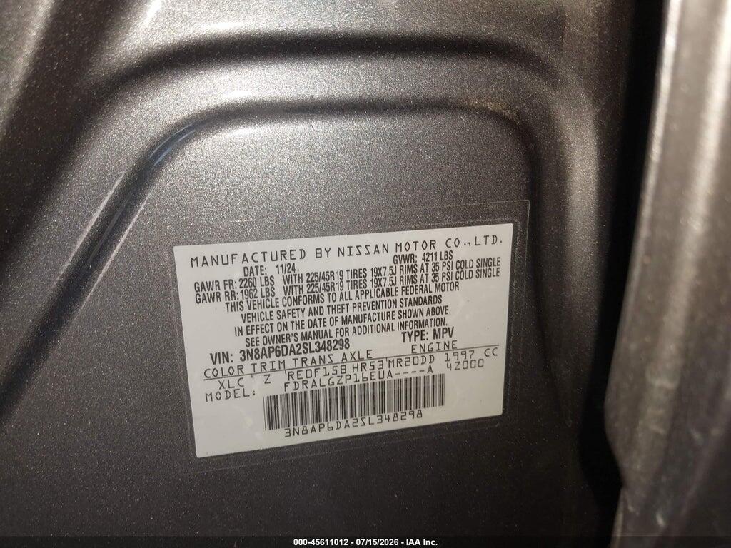 3N8AP6DA2SL348298 2025 NISSAN KICKS photo no. 9