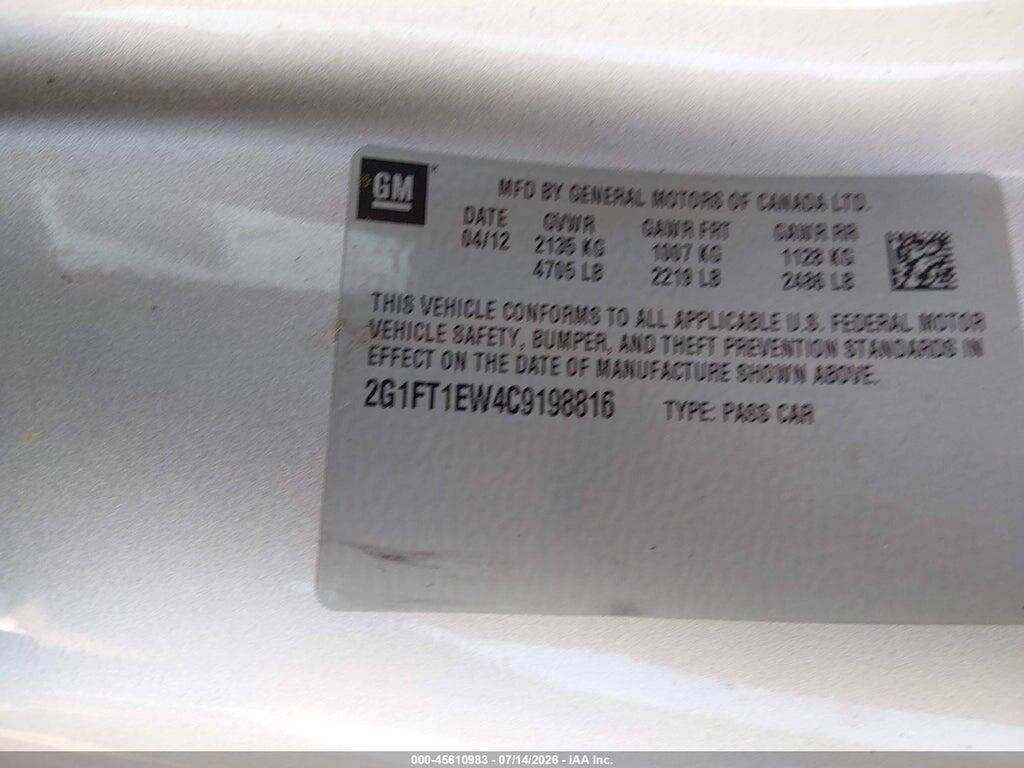 2G1FT1EW4C9198816 2012 CHEVROLET CAMARO photo no. 9