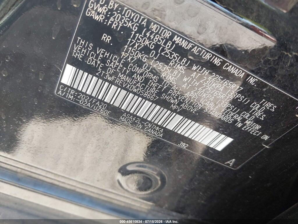 2T3WFREVXDW058667 2013 TOYOTA RAV4 photo no. 9