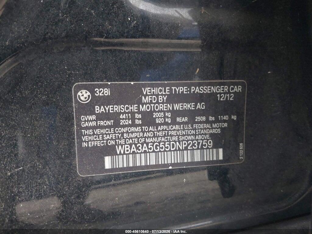 WBA3A5G55DNP23759 2013 BMW 328I photo no. 9