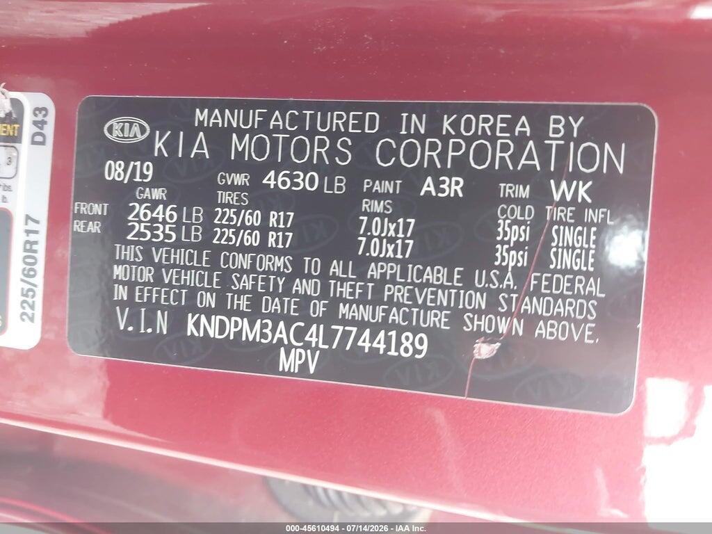 KNDPM3AC4L7744189 2020 KIA SPORTAGE photo no. 9