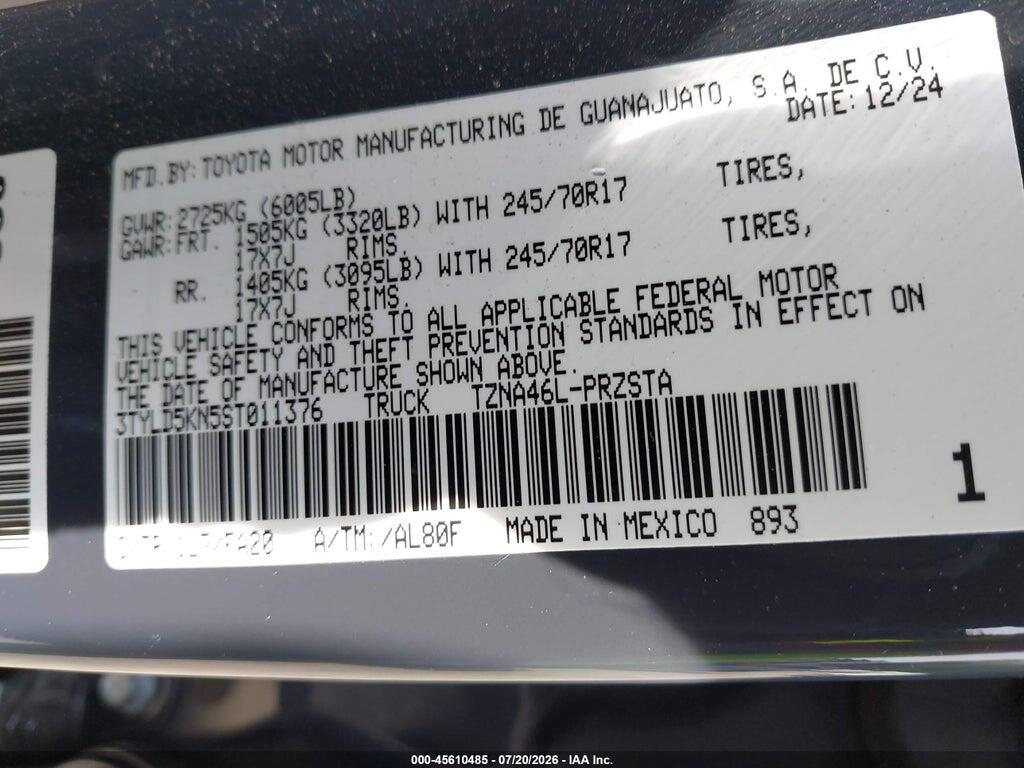 3TYLD5KN5ST011376 2025 TOYOTA TACOMA photo no. 9