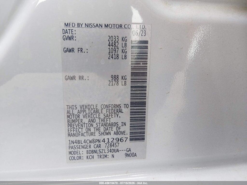 1N4BL4CW8PN412967 2023 NISSAN ALTIMA photo no. 9